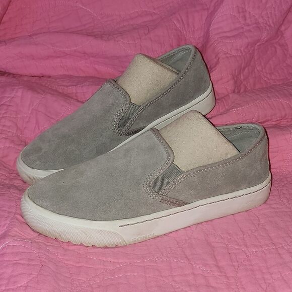 Sorel Campsneak Gray Soft Suede Slip On Sneakers 6 - Picture 2 of 7